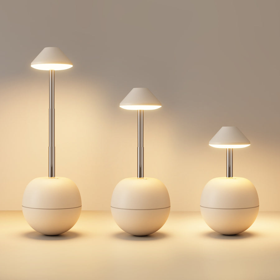 White Creative Tumbler LED Night Light - Rechargeable RGB Desk Lamp with Remote Control - Height Adjustable, Brightness Adjustable, Bedside Ambient Light