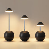 Black Creative Tumbler LED Night Light - Rechargeable RGB Desk Lamp with Remote Control - Height Adjustable, Brightness Adjustable, Bedside Ambient Light - Side View