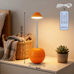 Orange Creative Tumbler LED Night Light - Rechargeable RGB Desk Lamp with Remote Control - Height Adjustable, Brightness Adjustable, Bedside Ambient Light