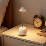 Orange Creative Tumbler LED Night Light - Rechargeable RGB Desk Lamp with Remote Control - Height Adjustable, Brightness Adjustable, Bedside Ambient Light