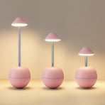 Pink Creative Tumbler LED Night Light - Rechargeable RGB Desk Lamp with Remote Control - Height Adjustable, Brightness Adjustable, Bedside Ambient Light