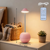 Pink Creative Tumbler LED Night Light - Rechargeable RGB Desk Lamp with Remote Control - Height Adjustable, Brightness Adjustable, Bedside Ambient Light - Front View