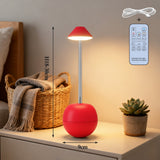 Red Creative Tumbler LED Night Light - Rechargeable RGB Desk Lamp with Remote Control - Height Adjustable, Brightness Adjustable, Bedside Ambient Light - Front View
