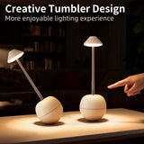 Green Creative Tumbler LED Night Light - Rechargeable RGB Desk Lamp with Remote Control - Height Adjustable, Brightness Adjustable, Bedside Ambient Light - Top-Down View