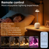 Green Creative Tumbler LED Night Light - Rechargeable RGB Desk Lamp with Remote Control - Height Adjustable, Brightness Adjustable, Bedside Ambient Light