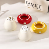 Yellow Stylish Mushroom Ceramic Toothpick Holder and Cotton Swab Jar for Home Kitchen Table Decor(Excluding cotton swabs, dental floss, etc.) - Top-Down View