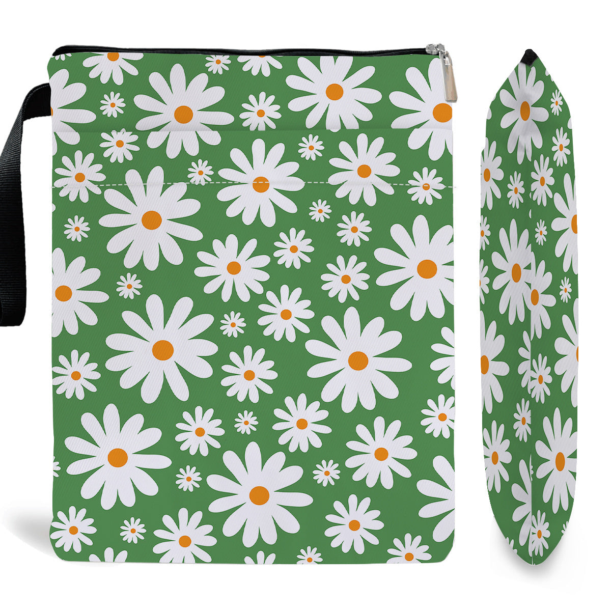 Blue Floral pattern book cover with zippered pocket - Lightweight polyester book cover, suitable for books and tablets(FBS001)
