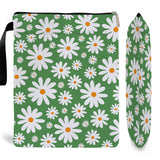 Blue Floral pattern book cover with zippered pocket - Lightweight polyester book cover, suitable for books and tablets(FBS001) - Front View