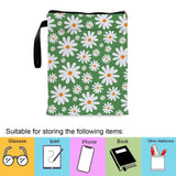 Blue Floral pattern book cover with zippered pocket - Lightweight polyester book cover, suitable for books and tablets(FBS001)