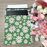 Blue Floral pattern book cover with zippered pocket - Lightweight polyester book cover, suitable for books and tablets(FBS001) - Rear View