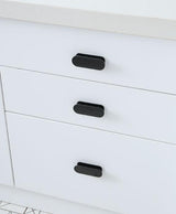 Black 10-Pack No-Drill Window Handle Cabinet Pulls - Adhesive Mounting for Easy Installation - Front View