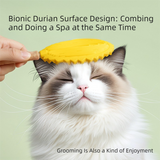 Yellow Pet Durian Massage Comb 2-Pack - Cat Deshedding Brush with Dual-Sided TPR Design for Soft Skin and Fur Cleaning