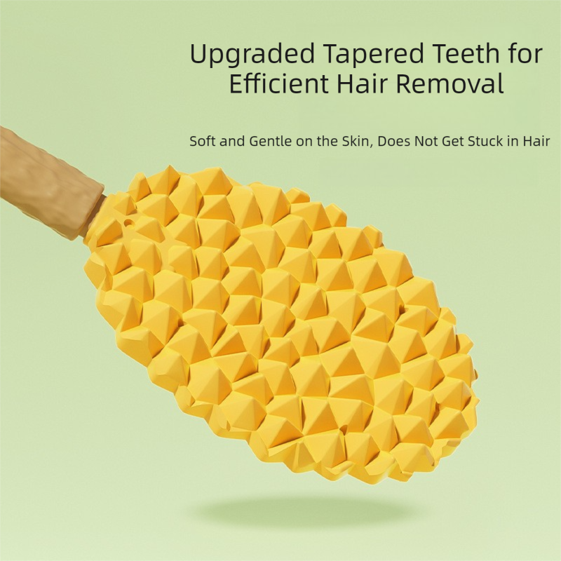 Yellow Pet Durian Massage Comb 2-Pack - Cat Deshedding Brush with Dual-Sided TPR Design for Soft Skin and Fur Cleaning