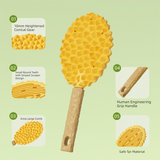 Green Pet Durian Massage Comb 2-Pack - Cat Deshedding Brush with Dual-Sided TPR Design for Soft Skin and Fur Cleaning - Rear View
