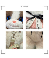 Black Adorable Plush Cat Backpack - Soft Furry Doll Bag with Zipper Compartment for Girls and Women - 45-Degree Angle