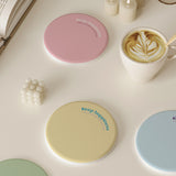 2 Pcs Pink Quick-Dry Natural Diatom Mud Coaster - Absorbent Bathroom Sink Mat for Kitchen and Washroom Use - Front View
