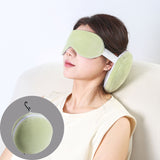 Grey 3-in-1 Foldable Sleep Eye Mask with Neck Pillow - Compact Travel Pillow for Airplane, Office Naps and Restful Sleep - Front View