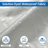 Grey Heavy Duty Waterproof Tarp Covers with Storage Bag, Fits V-Hull, Fish&Ski, Pro-Style, Fishing, Runabout, Bass Boats, 20-22FT(700cm*320cm) - Side View