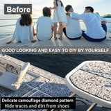 Snow Camouflage EVA Boat Deck Mat - Non-Slip, Waterproof Flooring for Yacht, Boat, and Outdoor Use(2400x300x5mm) - Top-Down View