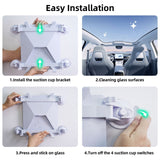 White Star Mini Car Suction Mount Bracket - Universal Glass Mount for Roof, Skylight, and Vehicle Windows - Side View