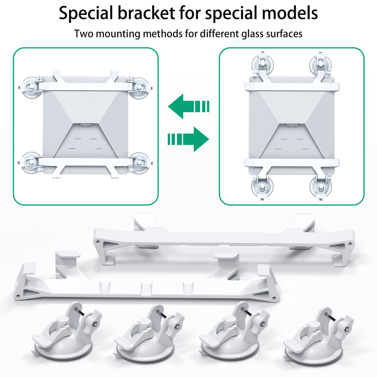 White Star Mini Car Suction Mount Bracket - Universal Glass Mount for Roof, Skylight, and Vehicle Windows