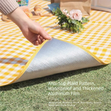 Yellow Lightweight Thickened Picnic Mat – Waterproof Outdoor Camping Ground Sheet for Hiking, Parks and Picnics(1.5*2M） - Front View