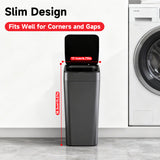 Grey Smart Sensor Trash Can – Slim, Durable, and Hands-Free Waste Bin for Kitchen, Bathroom, or Living Room - Side View