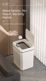 White Smart Sensor Trash Can – 20L Capacity, Touch-Free Operation with Odor-Blocking & Waterproof Design - Front View