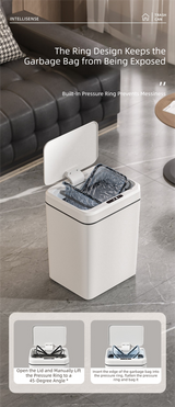 Black Smart Sensor Trash Can – 20L Capacity, Touch-Free Operation with Odor-Blocking & Waterproof Design - Side View