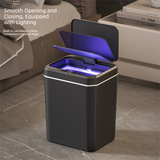 Black Smart Sensor Trash Can – 20L Capacity, Touch-Free Operation with Odor-Blocking & Waterproof Design - Rear View