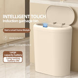 Grey Smart Sensor Trash Can – 15L Capacity, Compact Design for Home Use with Automatic Induction Opening(Three sensor modes) - Front View