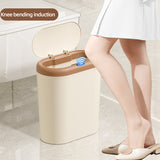 Grey Smart Sensor Trash Can – 15L Capacity, Compact Design for Home Use with Automatic Induction Opening(Three sensor modes) - Top-Down View