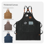 Black 16-ounce Heavy-Duty Canvas Apron – Durable, Waterproof & Oil-Resistant Kitchen Workwear for Cooking and Crafting