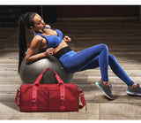 Red Large Capacity Travel Duffel Bag – Wet & Dry Separation, Shoe Compartment, and Luggage Sleeve for Gym, Yoga, and Short Trips - Front View
