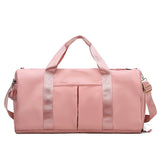 Pink Large Capacity Travel Duffel Bag – Wet & Dry Separation, Shoe Compartment, and Luggage Sleeve for Gym, Yoga, and Short Trips