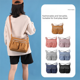 Brown Multi-Pocket Lightweight Nylon Crossbody Bag – Stylish, Functional, and Spacious Shoulder Bag for Women