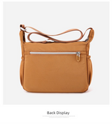 Brown Multi-Pocket Lightweight Nylon Crossbody Bag – Stylish, Functional, and Spacious Shoulder Bag for Women - Rear View