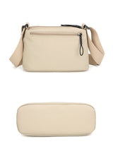 Black Lightweight Multi-Layer Crossbody Bag for Women – Compact, Water-Resistant Nylon Shoulder Bag with Adjustable Strap - Close-Up Angle