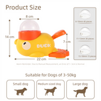 Yellow Interactive Duck-Shaped Automatic Pet Feeder – Smart Treat Dispenser for Cats & Dogs with 3 Adjustable Port Sizes