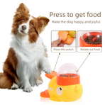Yellow Interactive Duck-Shaped Automatic Pet Feeder – Smart Treat Dispenser for Cats & Dogs with 3 Adjustable Port Sizes