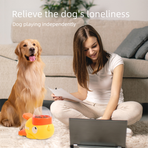 Yellow Interactive Duck-Shaped Automatic Pet Feeder – Smart Treat Dispenser for Cats & Dogs with 3 Adjustable Port Sizes