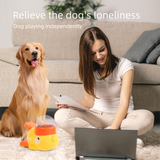 Yellow Interactive Duck-Shaped Automatic Pet Feeder – Smart Treat Dispenser for Cats & Dogs with 3 Adjustable Port Sizes - 45-Degree Angle