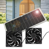 Solar Panel Fan Kit – 16W Monocrystalline Solar Powered Ventilation System with Dual Fans - Side View
