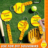Brown DIY Basketball Keychain – Acrylic Ball Pendant with Nylon Rope, 2-Pack - Top-Down View