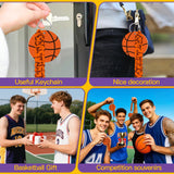 White DIY Volleyball Keychain – Acrylic Ball Pendant with Nylon Rope, 2-Pack - 45-Degree Angle