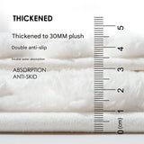 Luxury Plush Memory Foam Bath Mat with Foot Drying Panel - Super Absorbent & Non-Slip Bathroom Rug(Checkered gray)