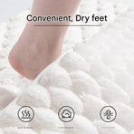 Luxury Plush Memory Foam Bath Mat with Foot Drying Panel - Super Absorbent & Non-Slip Bathroom Rug(Checkered brown)