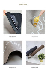 Super Absorbent Quick-Dry Diatomite Bath Mat - Non-Slip Suede Finish Bathroom Floor Mat(Letter Brown) - Top-Down View