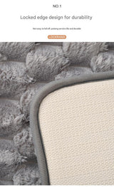 Plush Cobblestone Memory Foam Bath Mat - Super Absorbent, Non-Slip & Machine Washable(Gray 50*80㎝) - Front View