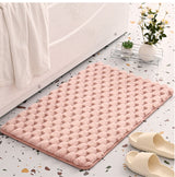 Plush Cobblestone Memory Foam Bath Mat - Super Absorbent, Non-Slip & Machine Washable(Pink 50*80㎝)